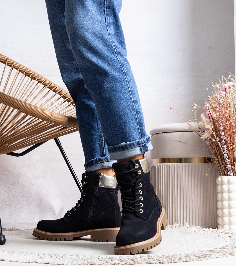 Cizme negre căptușite Amata