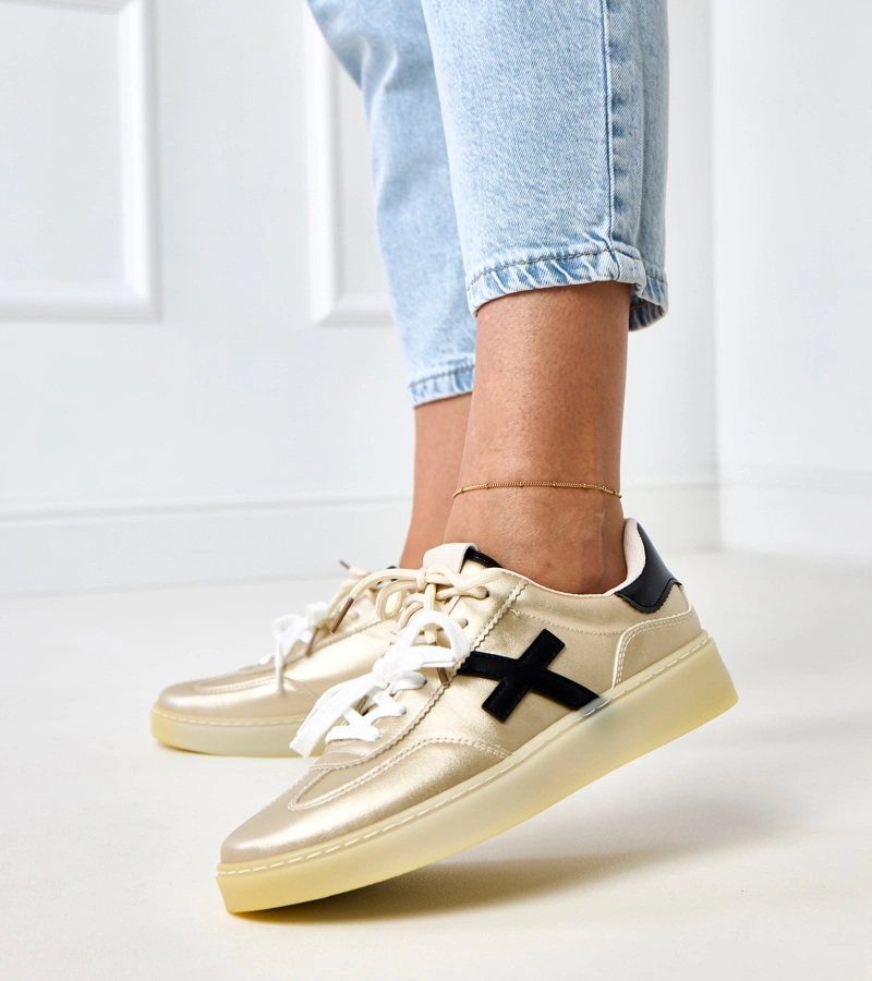 Adidași aurii pe platformă cu inserție neagră Eriksen