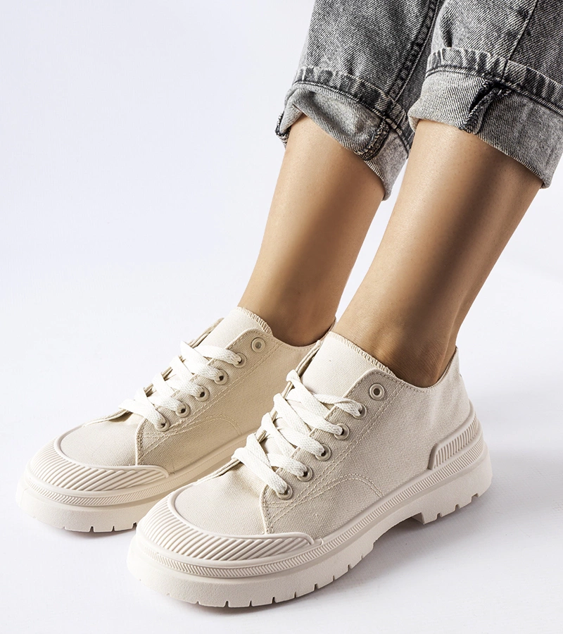 Pantofi de sport Nassar din material textil bej