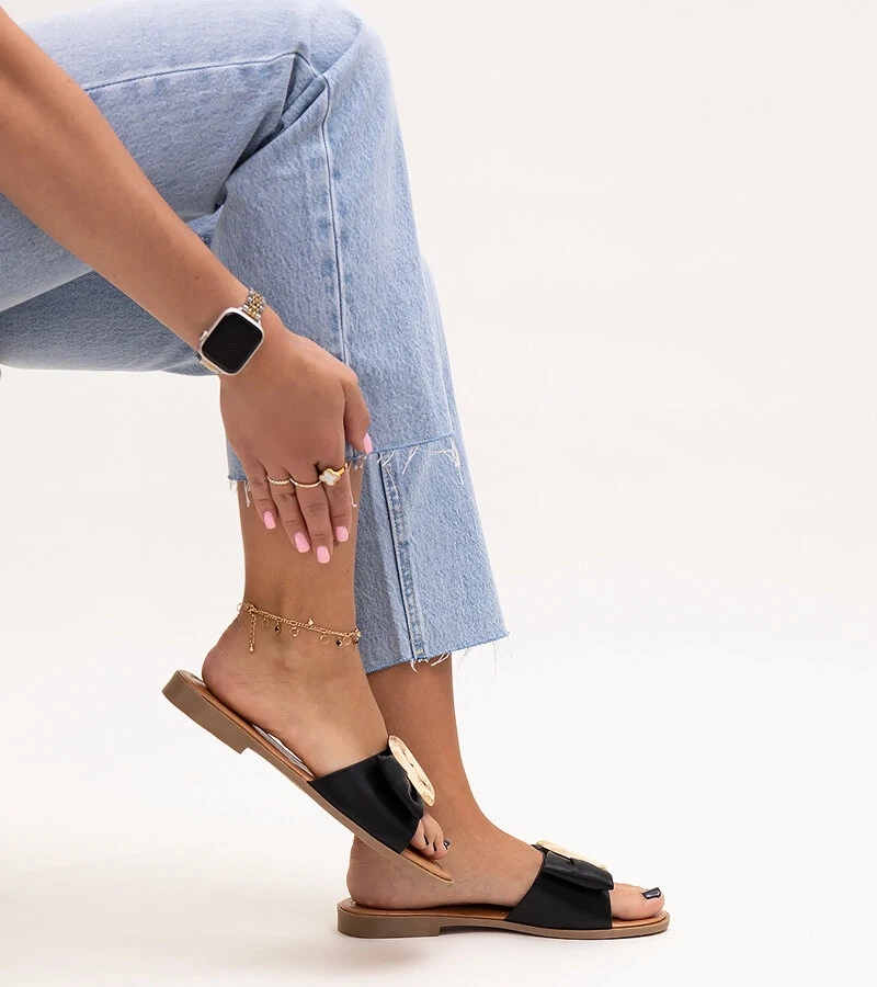 Pantofi negri cu clema Limera