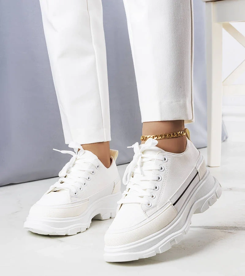 Pantofi sport cu platformă înaltă Lavaris albi