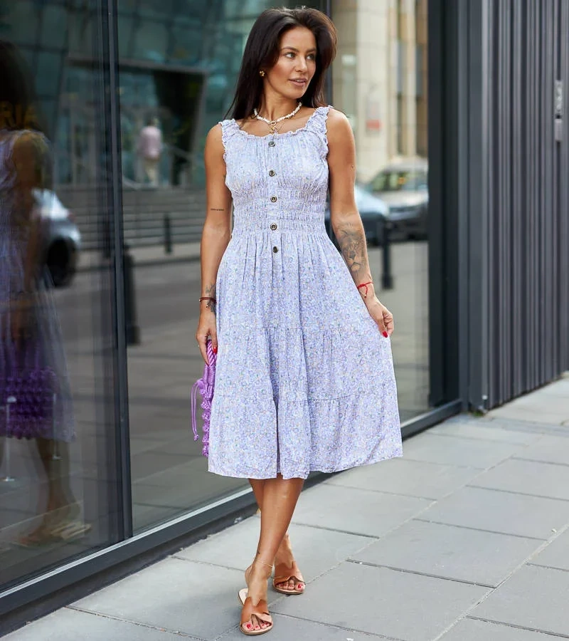 Rochie mov cu bretele Nazionale