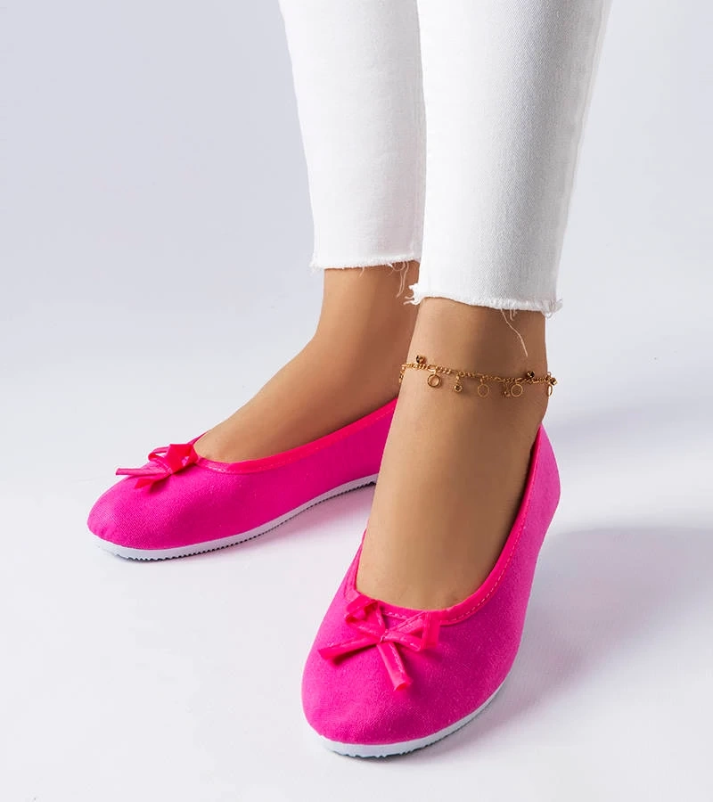 Balerini roz din material textil de la Gendron