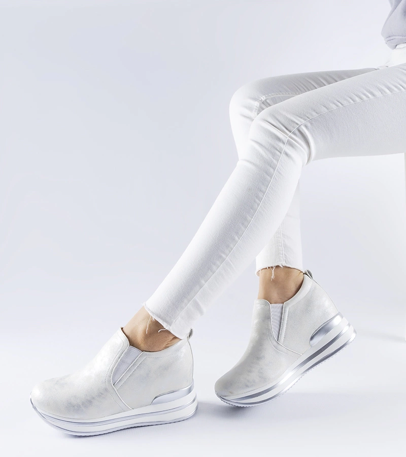 Sneakers argintii cu platformă Alquippa