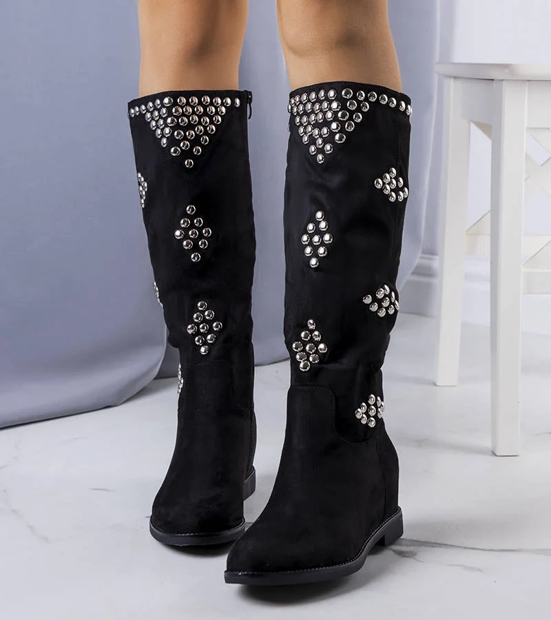 Cizme negre cu platformă izolată de la Rivalta