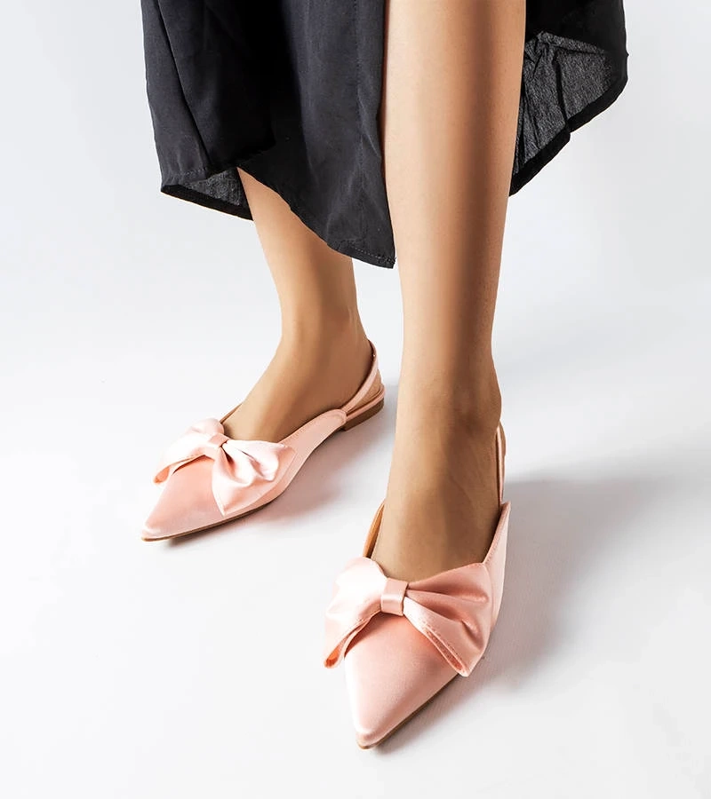 Balerini cu toc deschis Longhena roz