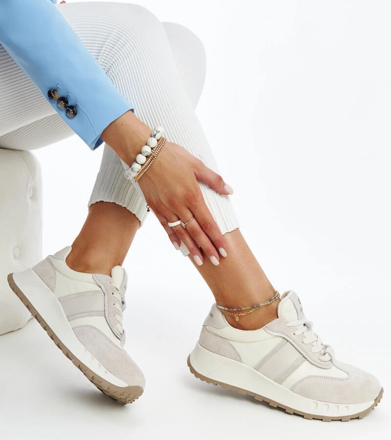 Sneakers gri din piele Nahas