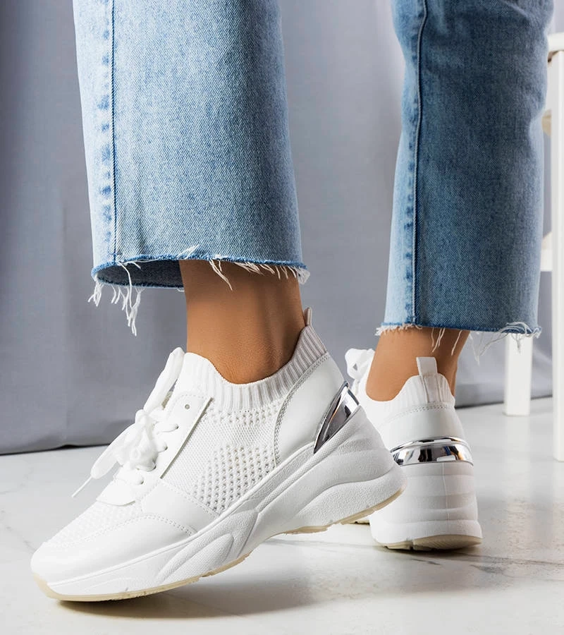 Adidași albi pe platforme Ann