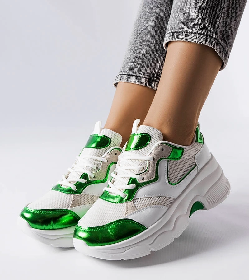 Adidași alb și verde pentru femei Séguin