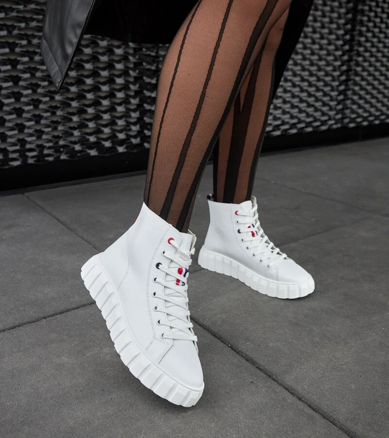 Tenis alb din piele Carassai