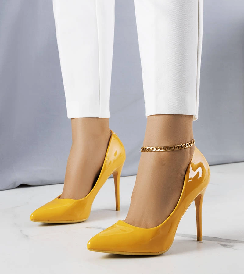 Stilettos Tiffany lăcuiți portocalii