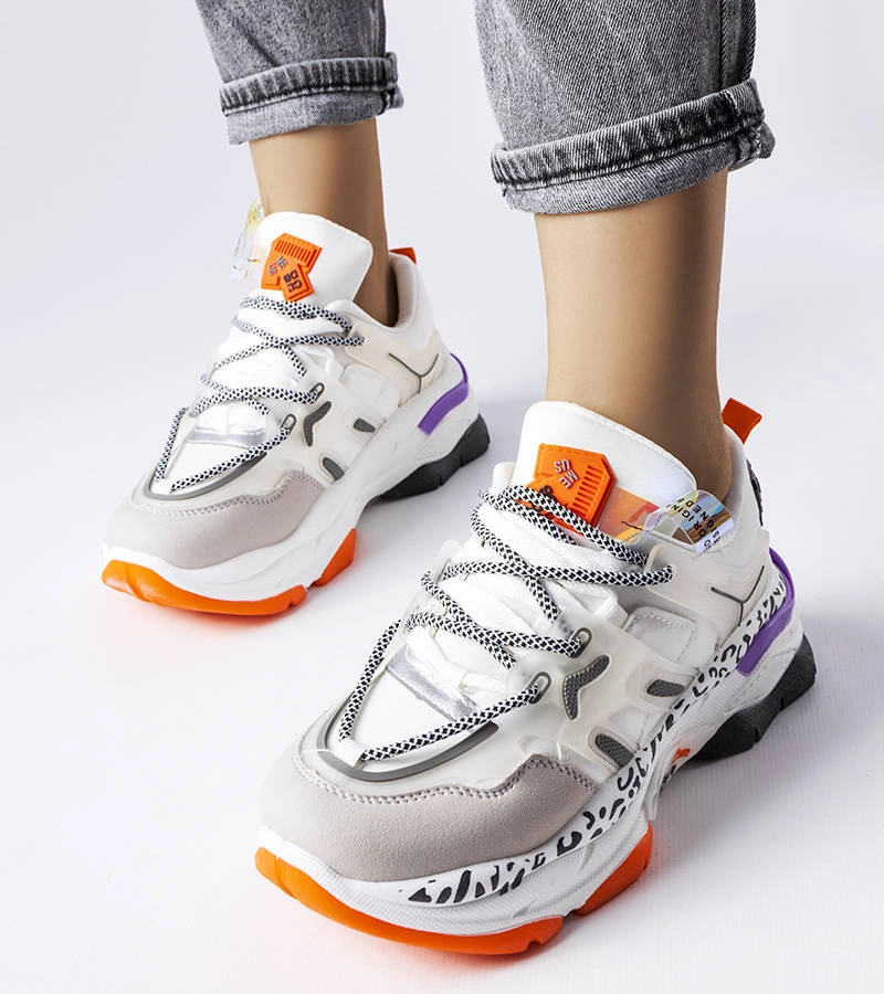 Donalina adidași din material textil amestecat alb