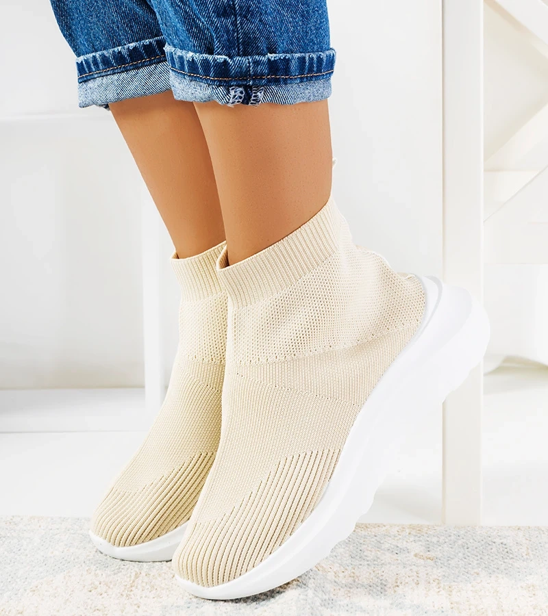 Adidași cu vârf înalt bej Jennifer