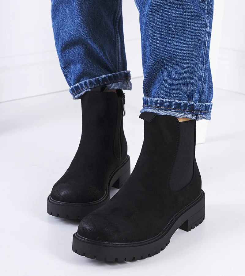 Cizme Ecrin din piele ecologică neagră