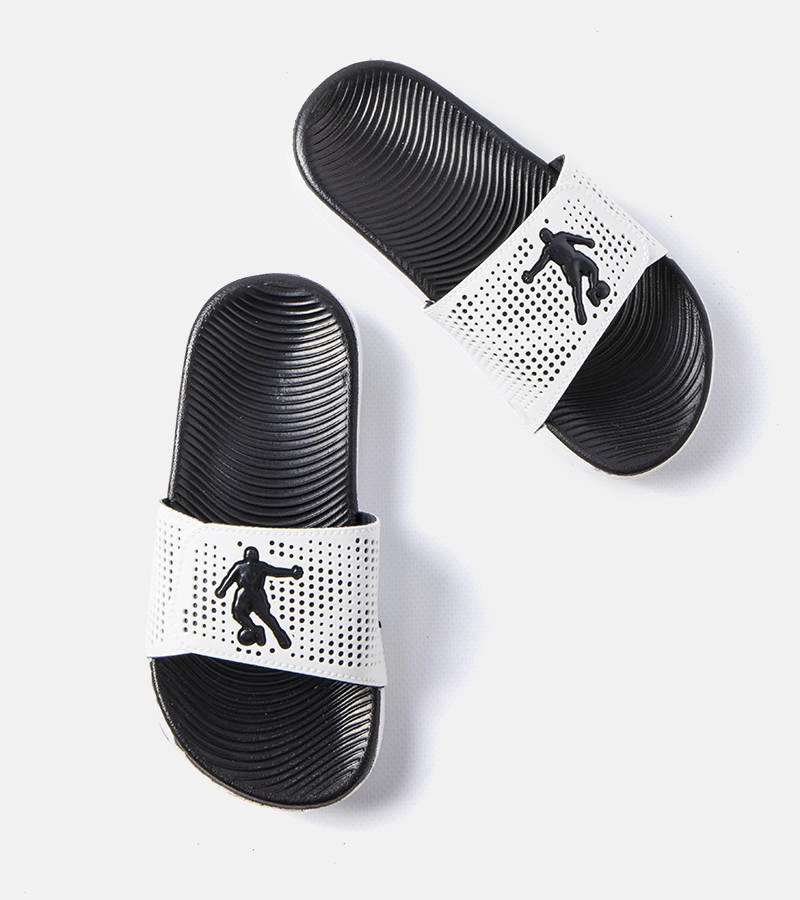 Șlapi de cauciuc Athens alb-negru și alb