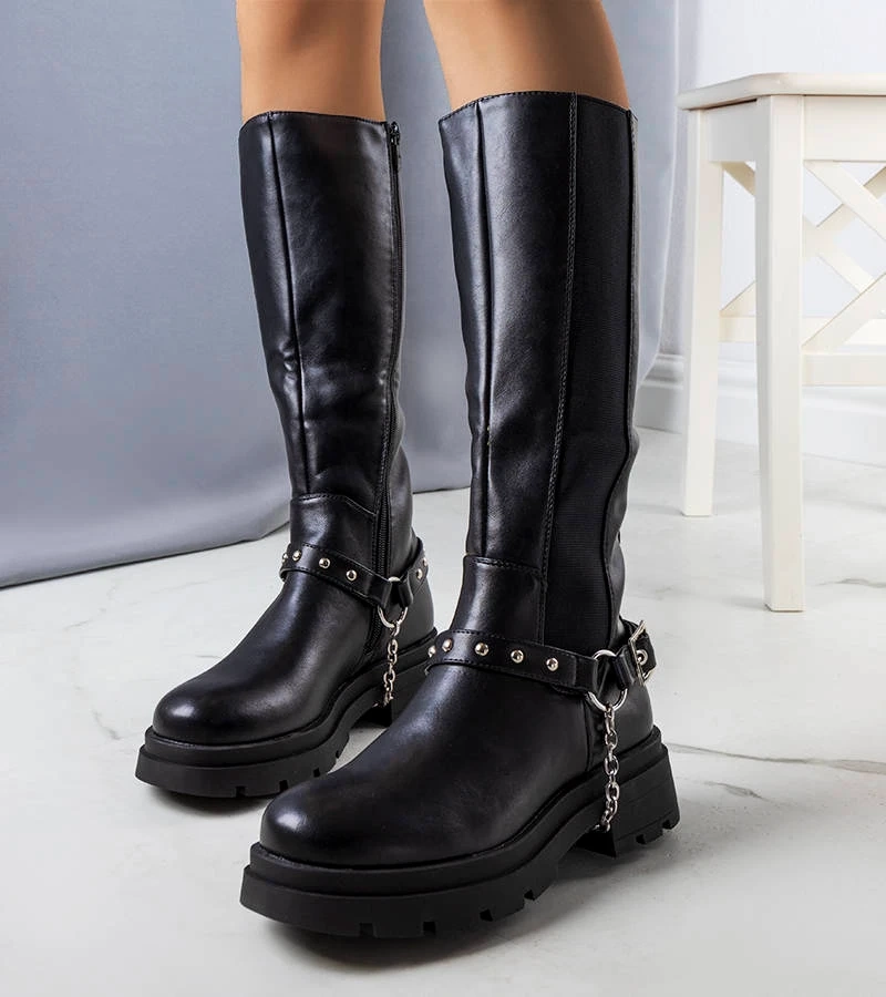 Cizme negre izolate Ross