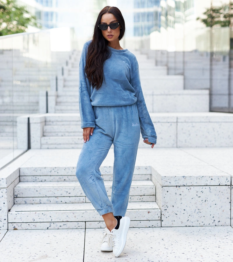 Set trening albastru din fleece de Vachon