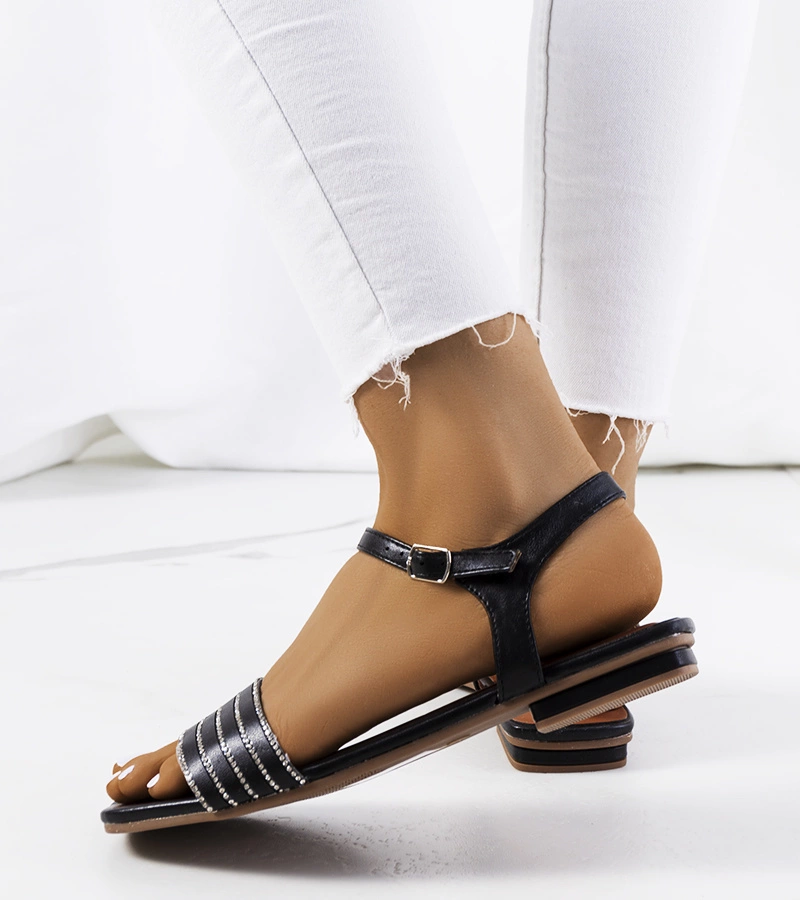 Sandale cu zirconiu negru Sudbury