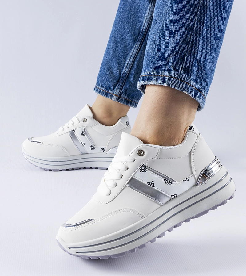 Adidași albi cu platformă Provinciale