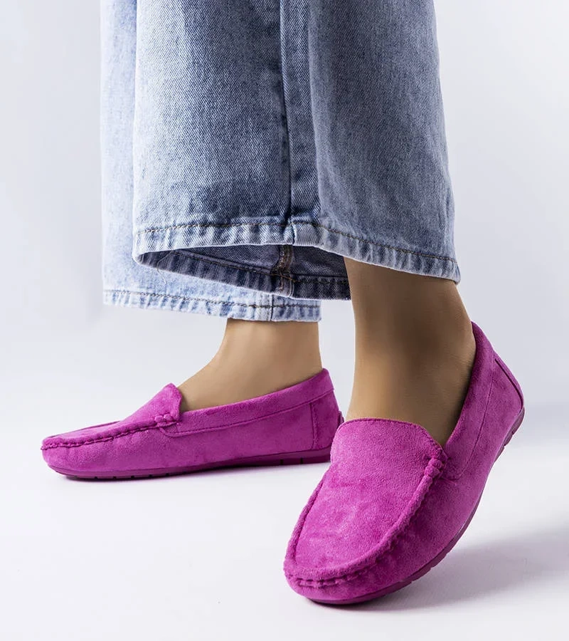 Mocasini mov cu talpă din piele Souplet