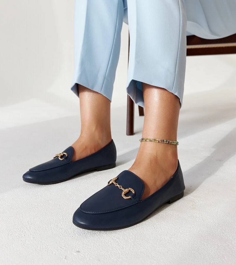 Mocasini albaștri cu clema Erminia