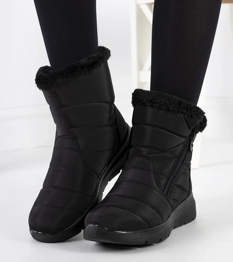 Cizme de zăpadă matlasate negre Blibrey