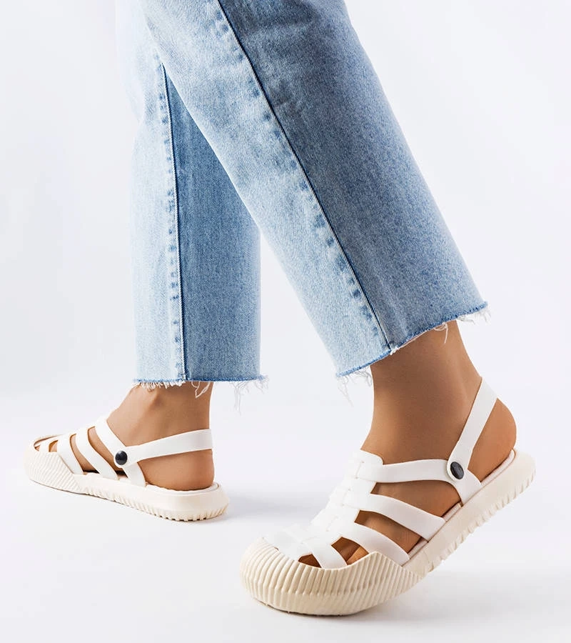 Sandale Canton din cauciuc alb