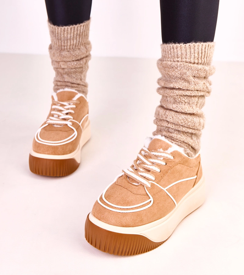 Adidași călduroși maro pe platformă Vargas