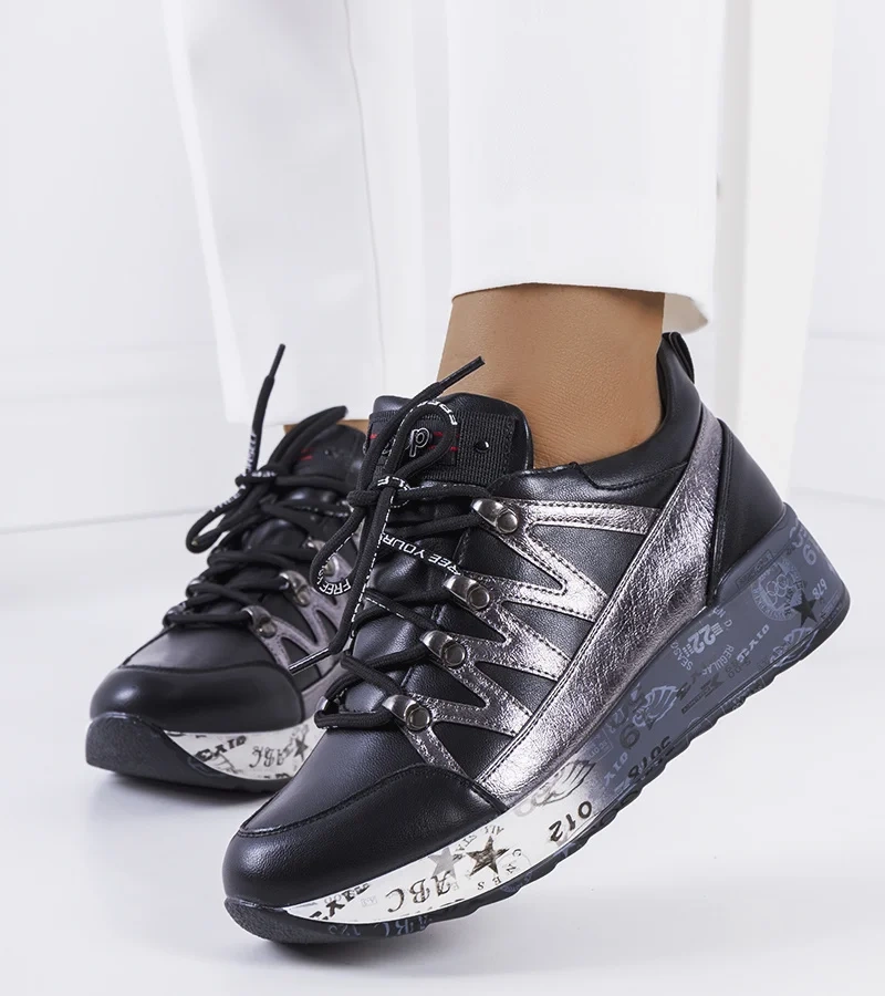 Adidași Ballard negri metalizați