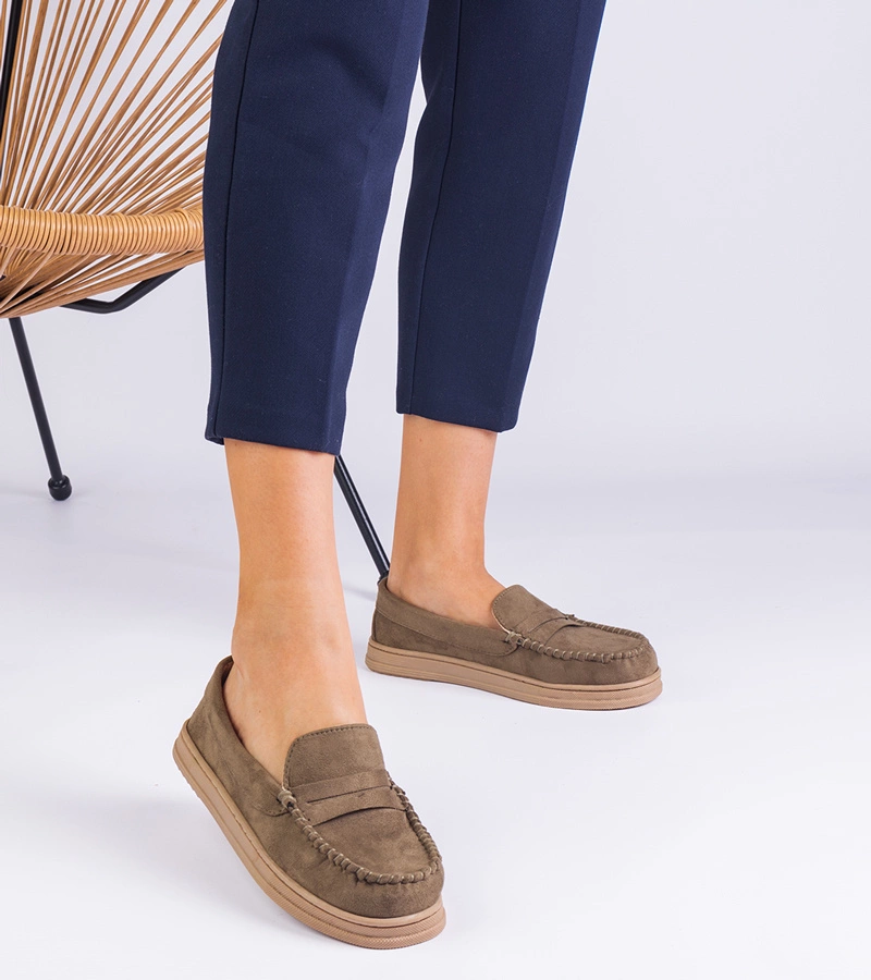 Pantofi casual verzi de damă din piele ecologică Sevilia