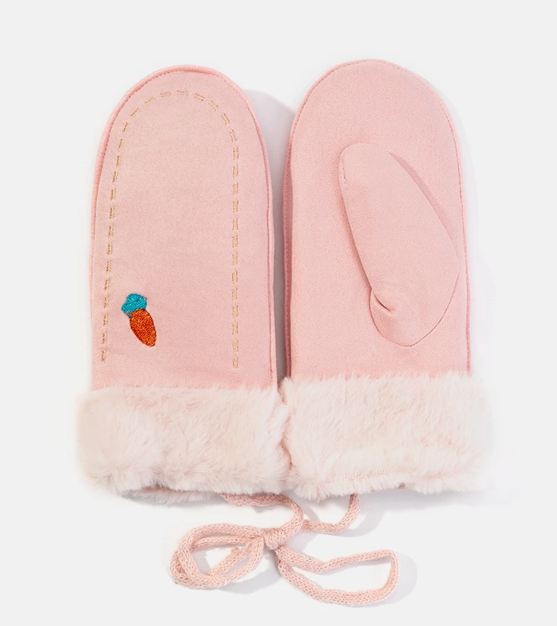 Mănuși pentru copii roz morcov