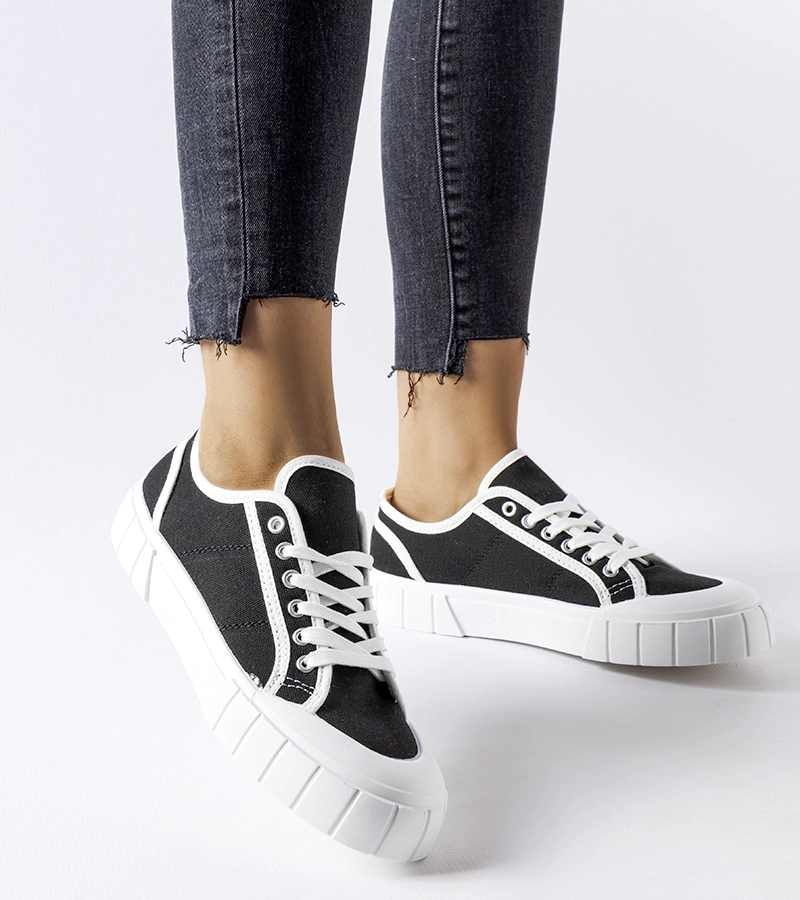 Adidas Egidio - Teniși negri cu talpă groasă