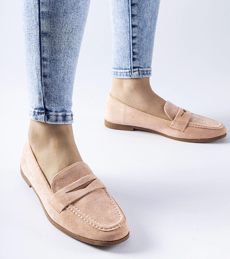 Mocasini roz din eco-suede Medford