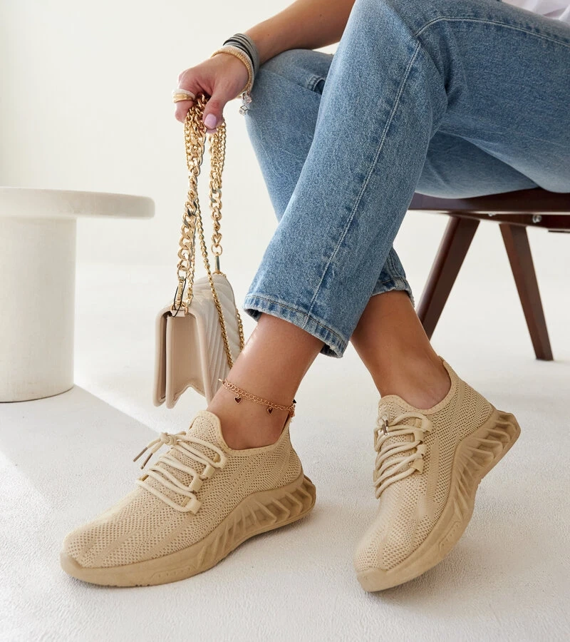 Sneakersi bej din material Weekley