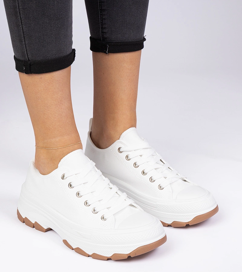 Adidași albi cu talpă groasă Salsana