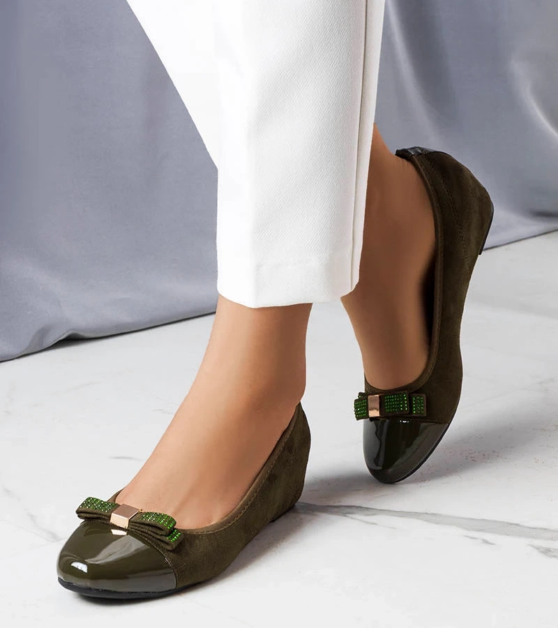 Balerini verzi cu tocuri acoperite de Cailot