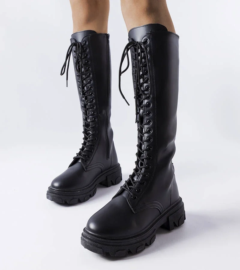 Cizme izolate negre cu legături Lomme