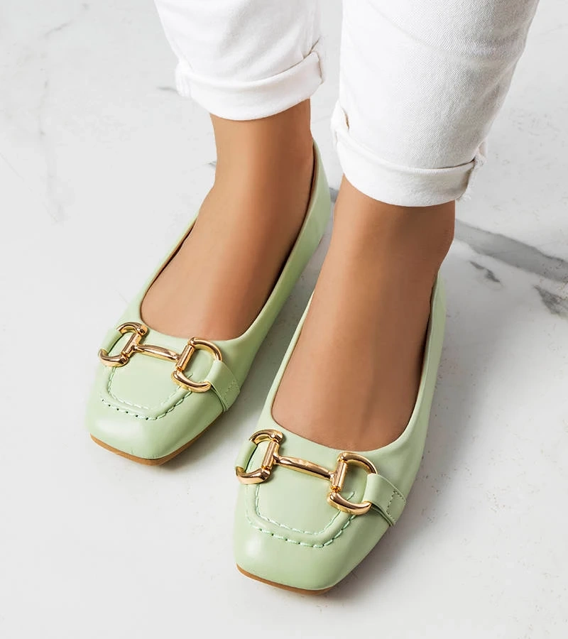 Balerini verzi cu ornament auriu Iris