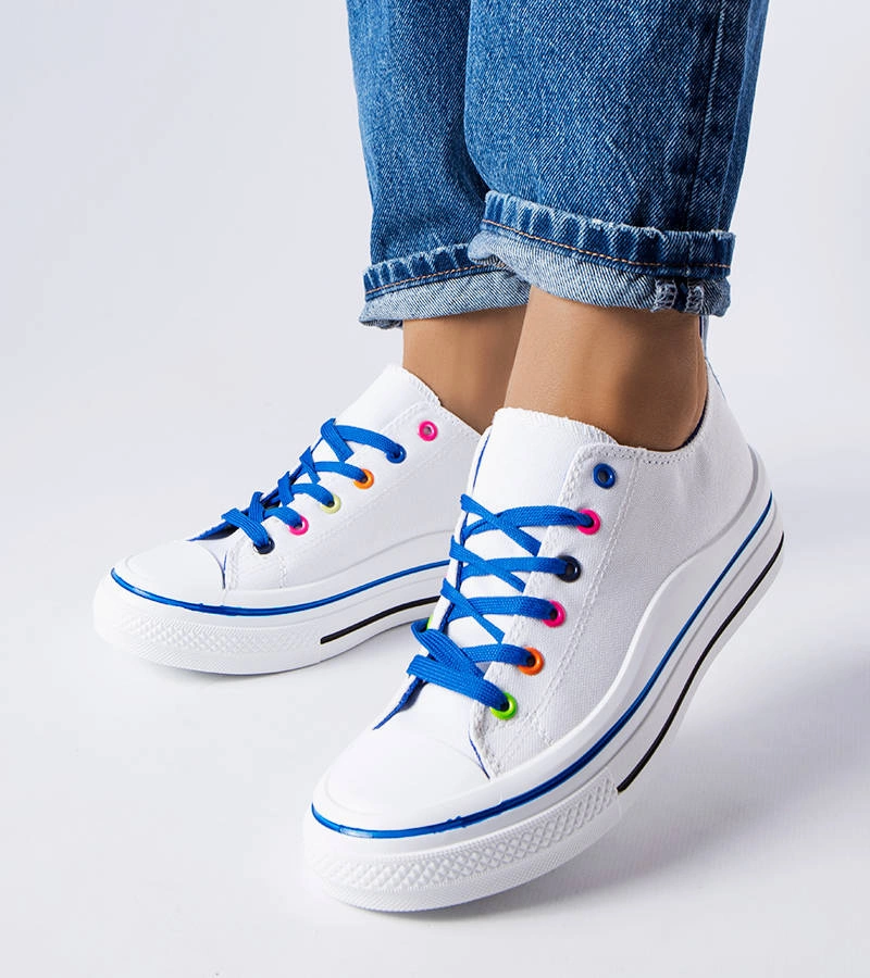 Pantofi de sport cu platformă albastră și albă Bois