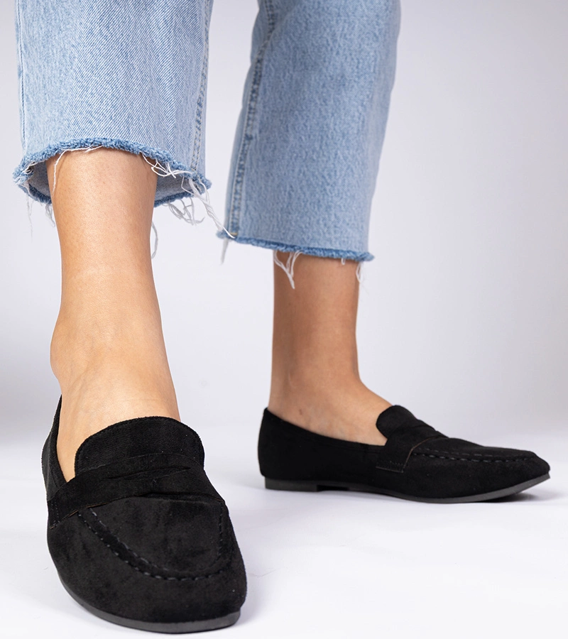 Pantofi eleganți negri din piele ecologică Palmarina