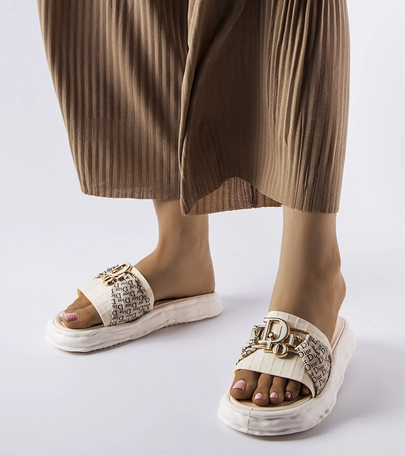 Șlapi de cauciuc bej 986 BEIGE