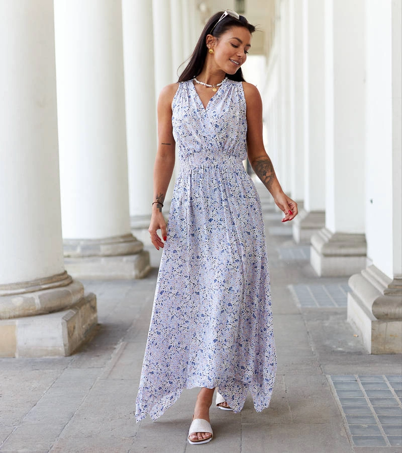 Rochie mov cu flori de Napolitano