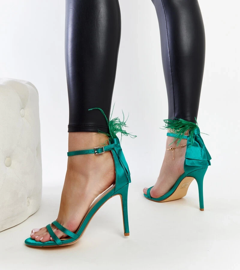 Sandale verzi cu pene Adalgisio