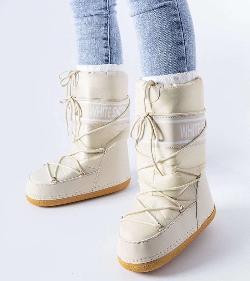 Bocanci ușori căptușiți cu blană în culoarea bej Everett