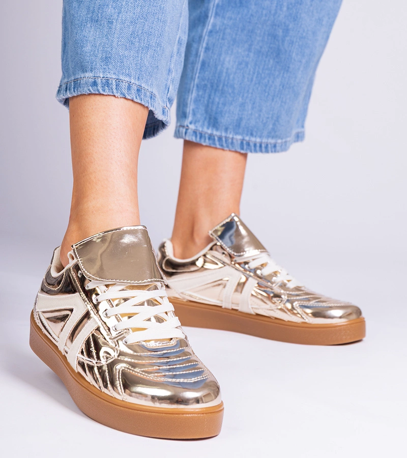 Adidași aurii lăcuiți pentru femei Keyla