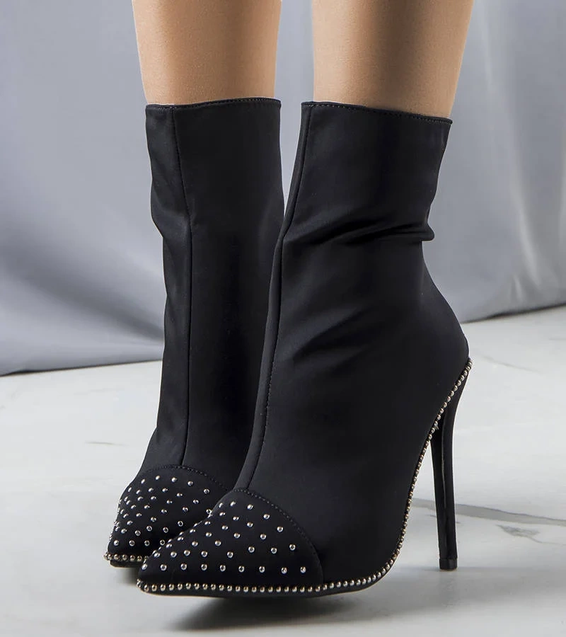 Cizme negre cu toc stiletto Flegrei