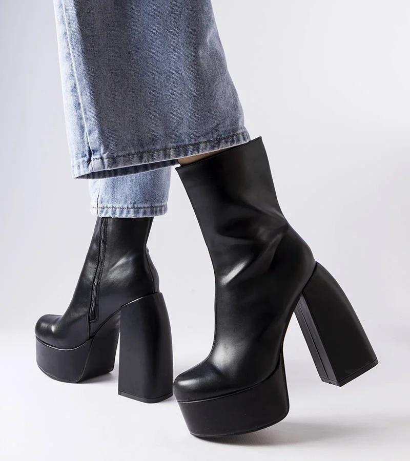 Cizme înalte Baratti negre cu toc stiletto