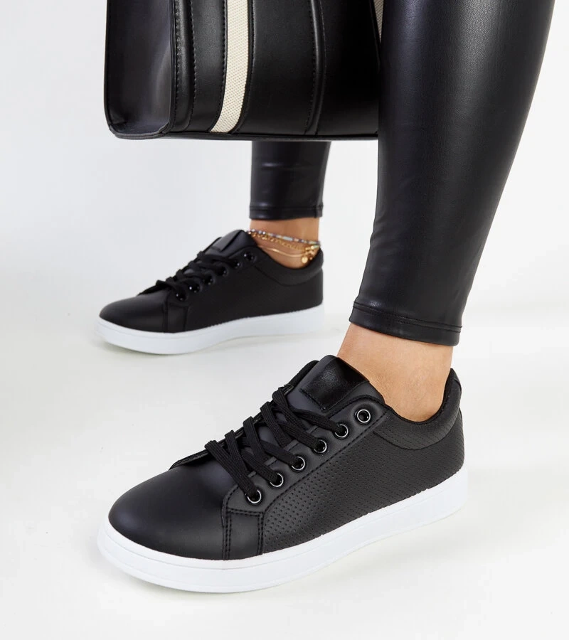 Adidași negri eco-piele Semret