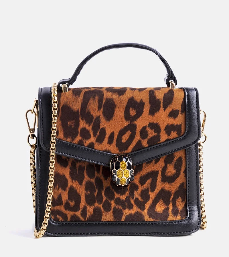 Geantă poștală Kelley neagră și maro