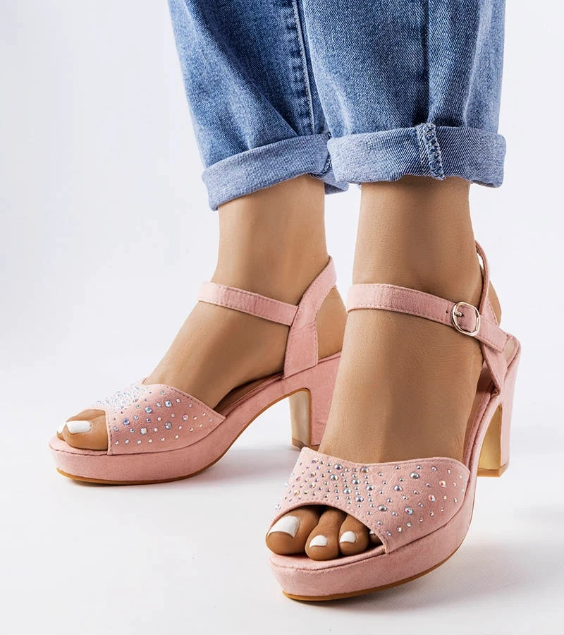 Sandale stiletto roz Beltane